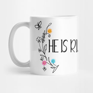 He is Risen Jesus Christian Happy Easter Floral Daisies Mug